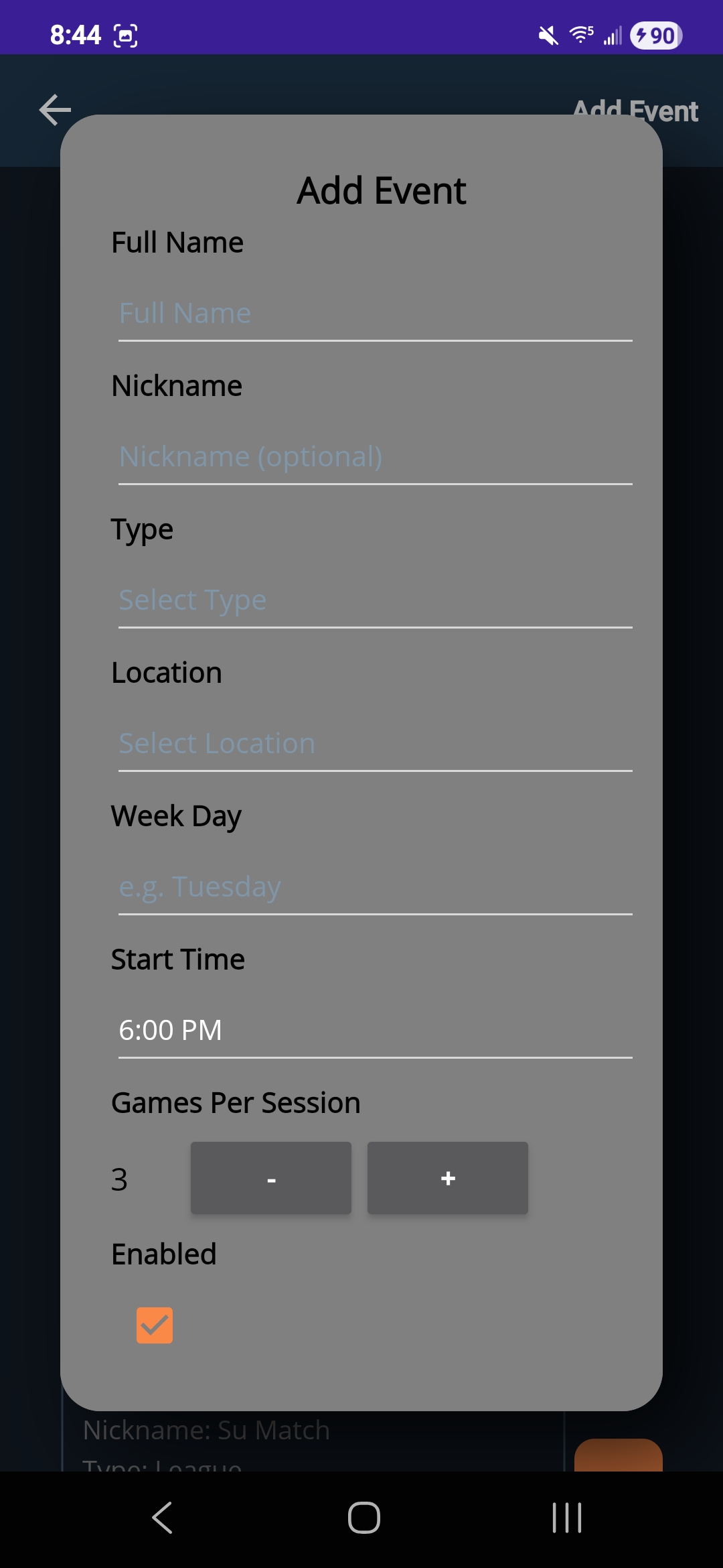 Event Registration Popup
